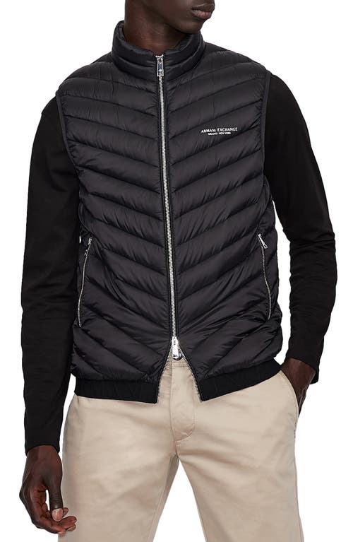 Packable Down Puffer Vest in Black