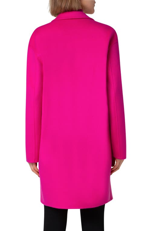 Shop Akris Mae Open Front Double Face Cashmere Coat In Magenta