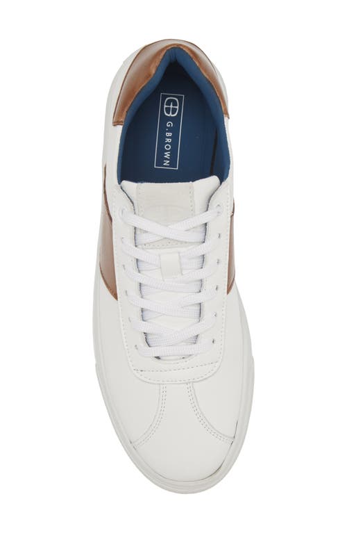G Brown Jolt Low Top Sneaker In White/taupe