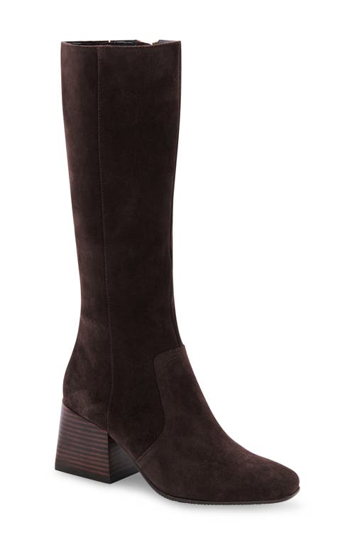 Tessa Waterproof Knee High Boot in Chocolate Suede