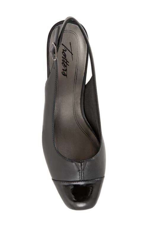 Shop Trotters 'dea' Slingback In Black Leather/black Patent