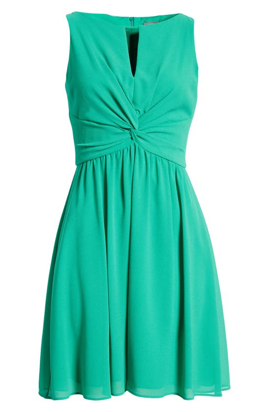 Vince Camuto Twist Fit & Flare Chiffon Dress In Kelly | ModeSens