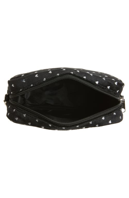 Capelli New York Kids' Velvet Glitter Heart Bag In Black Combo