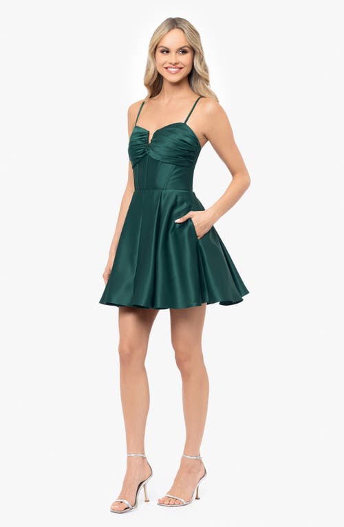 Blondie Nites Satin Minidress In Hunter