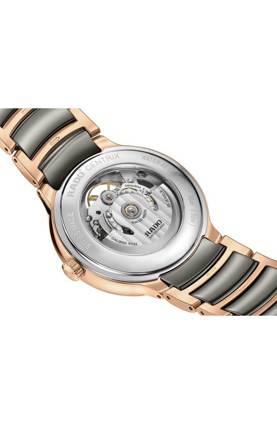 Shop Rado Centrix Open Heart Bracelet Watch, 45mm In Mother Of Pearl
