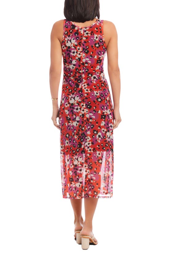 Shop Karen Kane Floral Mesh Midi Dress In Print