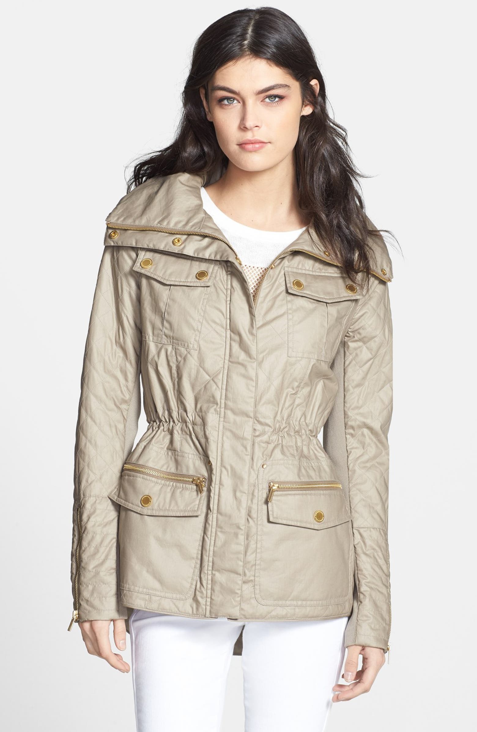 BCBGMAXAZRIA 'Kelly' Quilted High/Low Anorak with Removable Liner ...