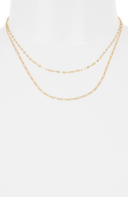 Argento Vivo Sterling Silver Double Layered Chain Necklace In Gold