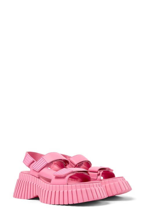 Camper BCN Ankle Strap Platform Sandal in Medium Pink