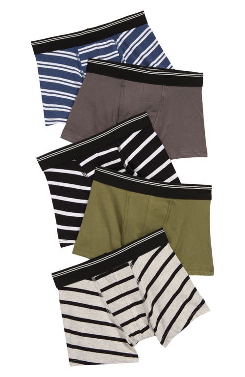 Tucker + Tate Kids' Assorted 5-Pack Trunks in Core Stripe- Solid Pack