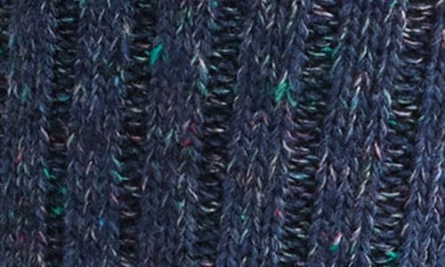 American Trench Flecked Recycled Cotton Blend Crew Socks In Denim