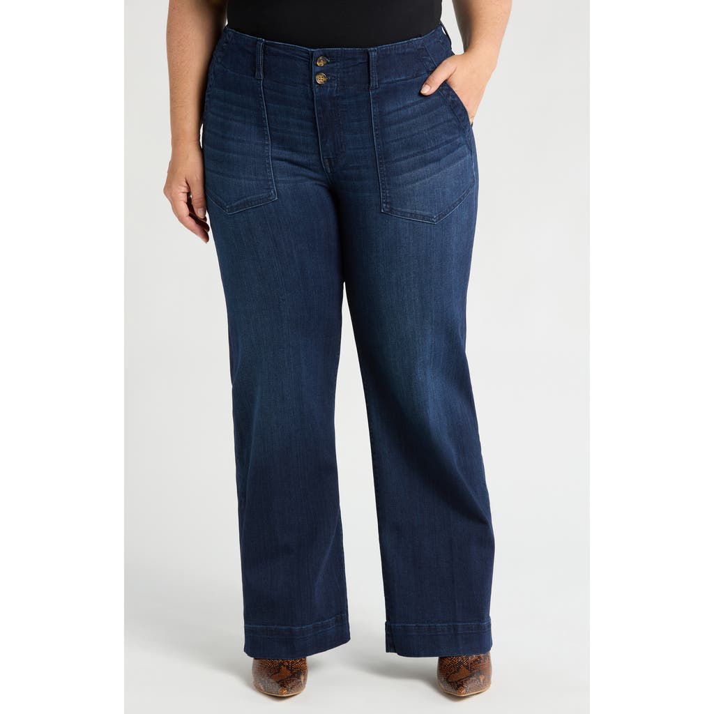 Liverpool Hannah Patch Pocket Flare Jeans In Summit Lake