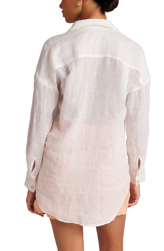 Shop Bella Dahl Linen Button-up Shirt In White