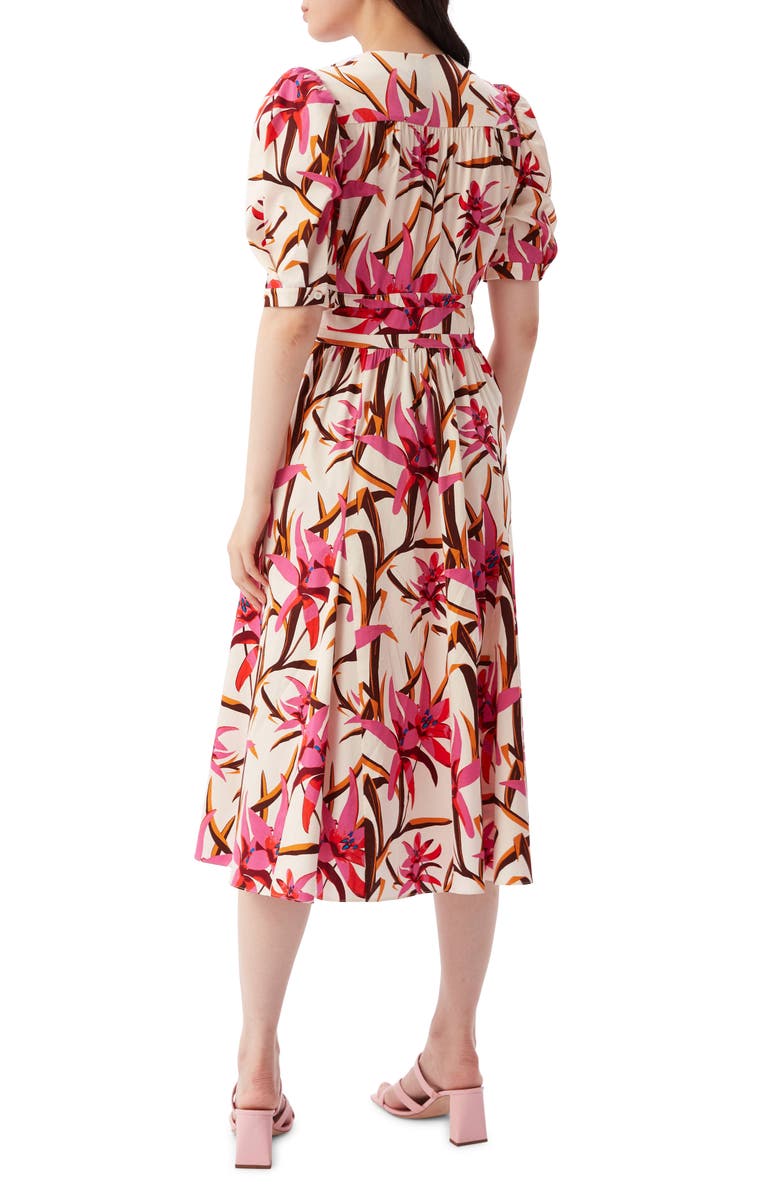 DVF Melissa Puff Sleeve Floral Midi Dress | Nordstrom