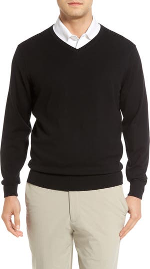 Women's Cutter & Buck Black Louisville Cardinals Lakemont Tri-Blend V-Neck Pullover Sweater Size: Large