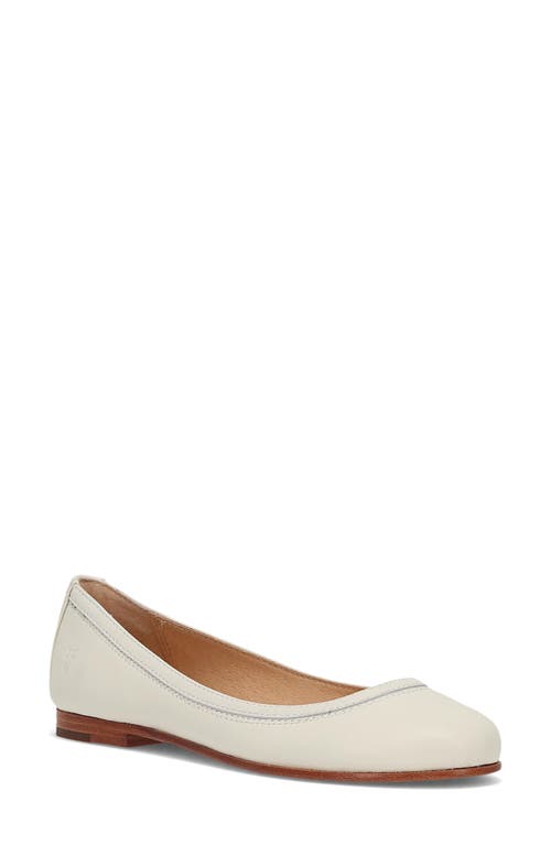 Shop Frye Carson Ballet Flat In White Cabra Veg