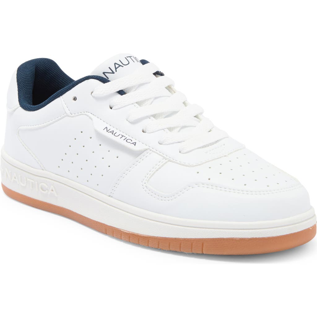 Nautica Kids' Stafford Low Top Sneaker In White Gum