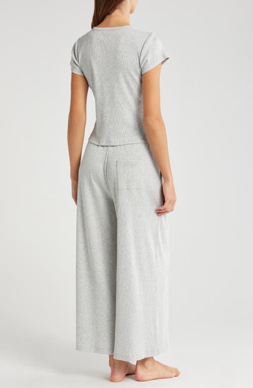 Shop Papinelle Soft Baby Rib Tee & Wide Leg Pants In Grey