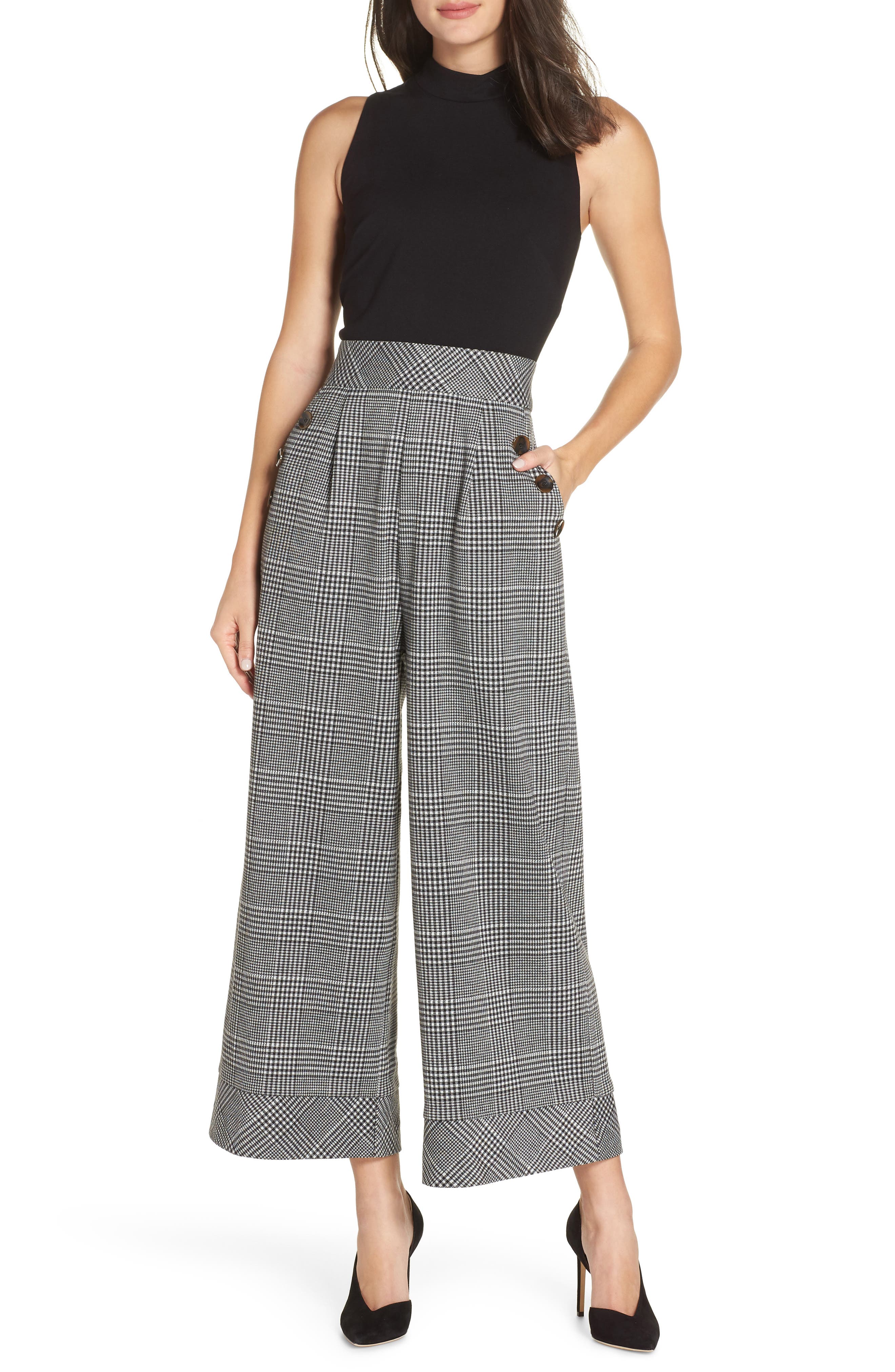 glen plaid jumpsuit