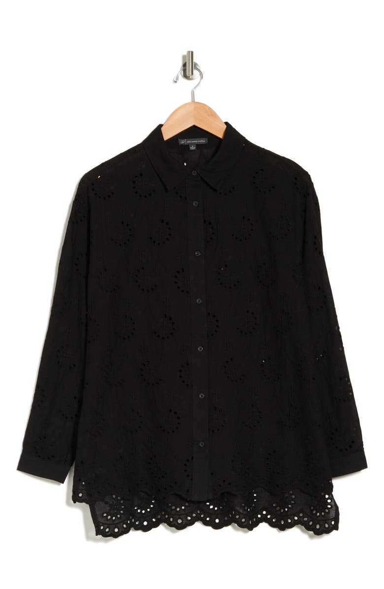 Adrianna Papell Eyelet Button-Up Shirt | Nordstromrack