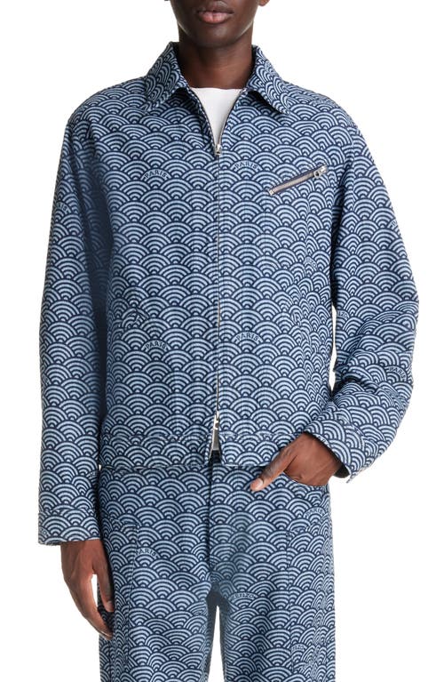 KENZO Seigaiha Denim Jacket Rinse Blue at Nordstrom,