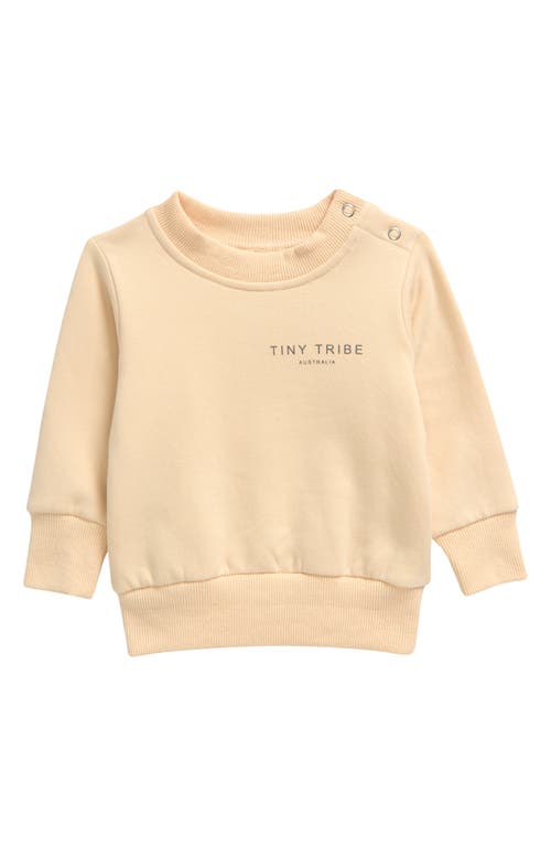 Shop Tiny Tribe Core Signature Crewneck Sweatshirt In Cream