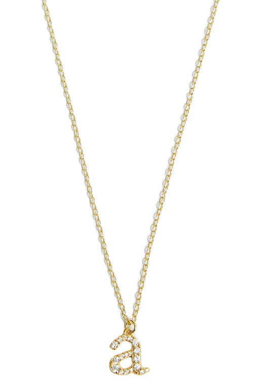 Argento Vivo Sterling Silver Mini Pavé Initial Necklace in Gold- A