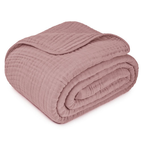 Comfy Cubs Adult Muslin Blanket In Mauve