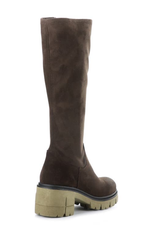 Bos. & Co. Brenna Waterproof Platform Knee High Boot In Dark Brown/brown/khaki