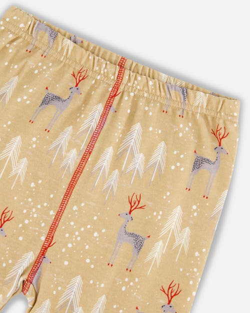 Shop Deux Par Deux Baby Unisex Organic Cotton Kid Two Piece Family Christmas Pajama Set In Printed Christmas Deer