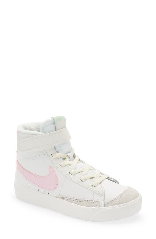 Shop Nike Kids' Blazer Mid '77 High Top Sneaker In White/pink/coconut Milk