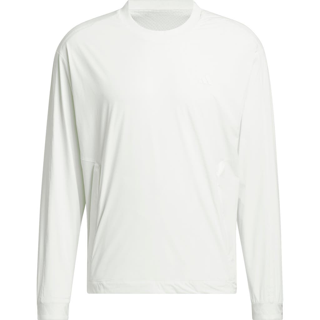 Adidas Golf Ultimate365 Tour Wind.rdy Golf Sweatshirt In White/crystal Jade