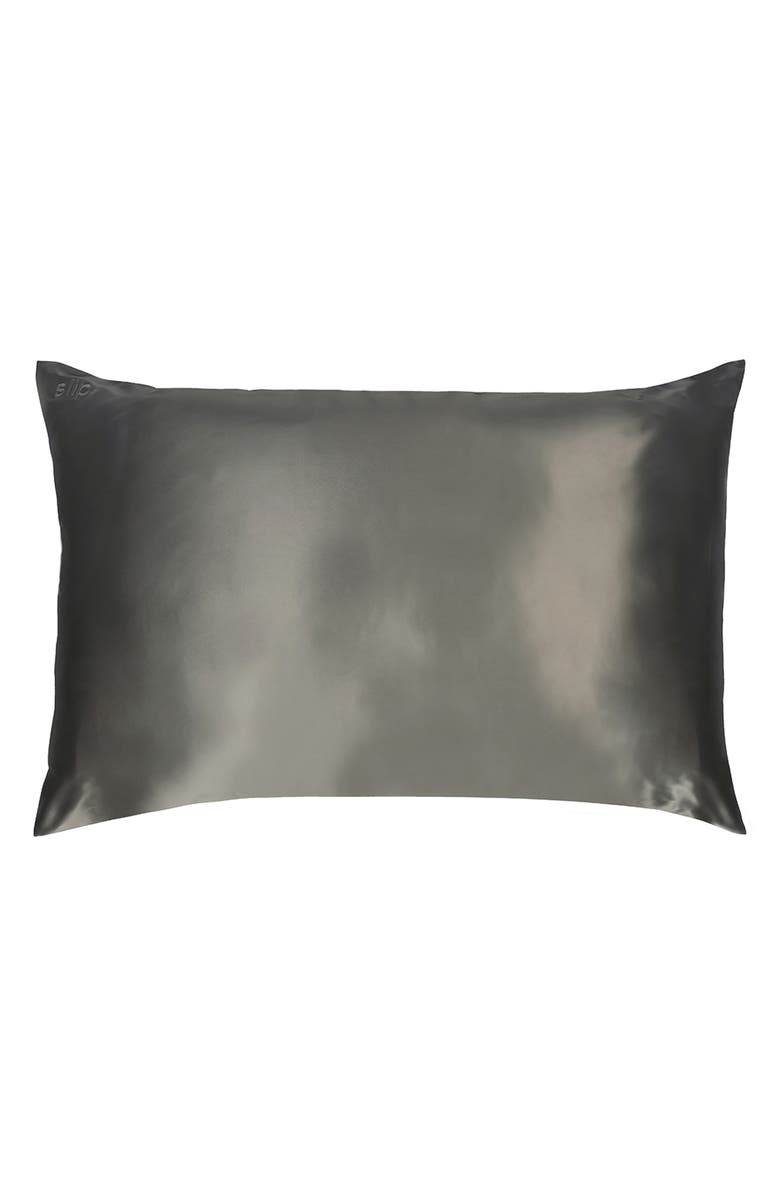 SLIP Pure Silk Pillowcase, Main, color, CHARCOAL