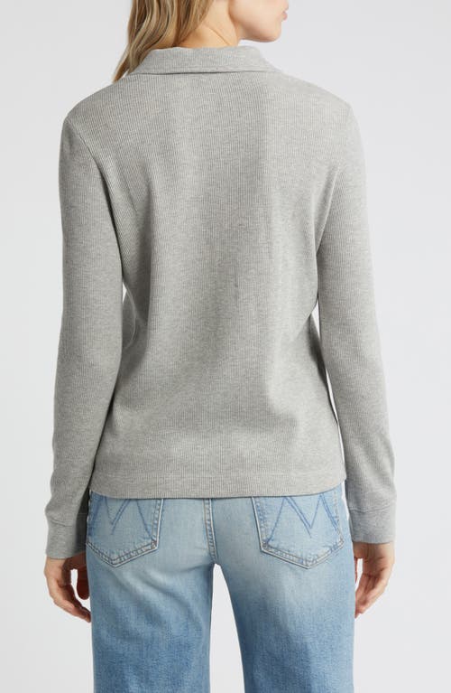 Shop Caslonr Caslon(r) Long Sleeve Thermal Polo In Grey Heather