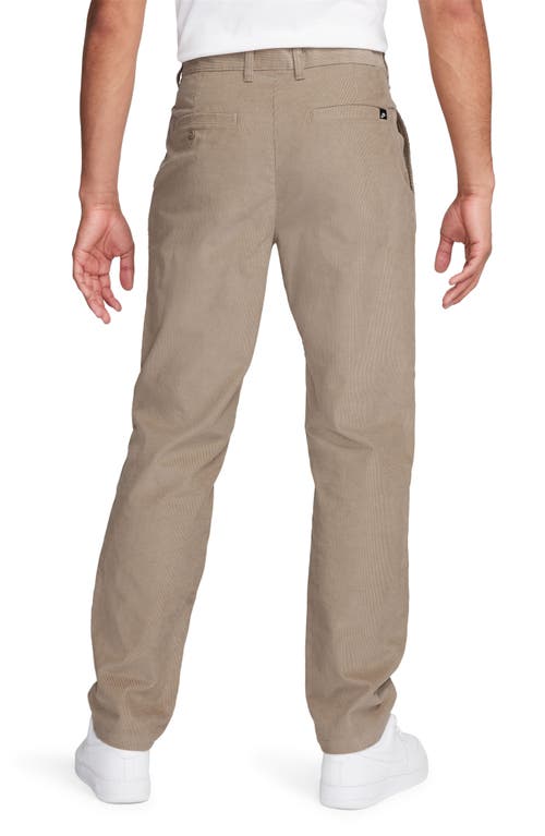 Shop Nike Club Flat Front Corduroy Chinos In Khaki