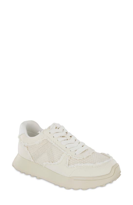 Mia Track Sneaker In White/ Linen