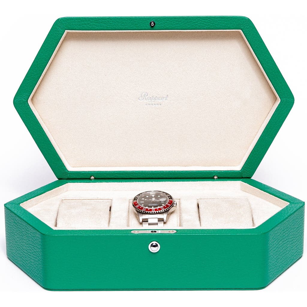 Rapport London Portobello Three Watch Box In Green