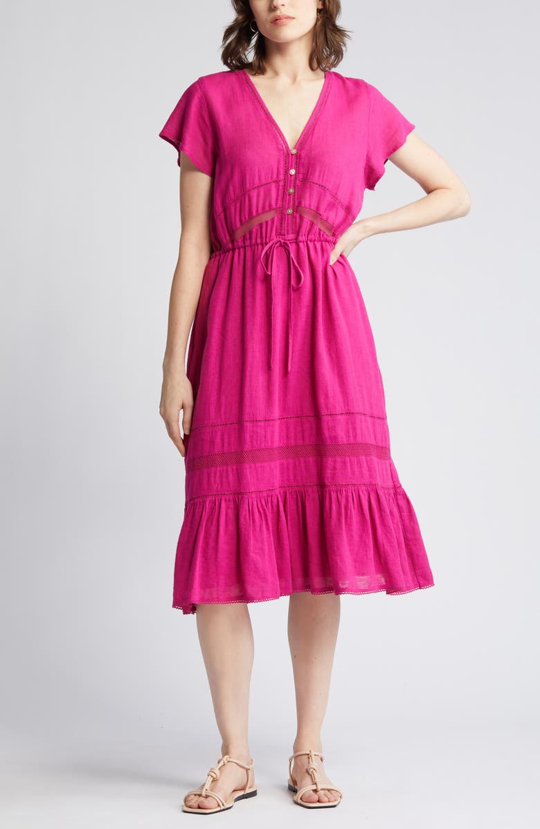 Rails Kiki Drawstring Waist Linen Blend Dress | Nordstrom