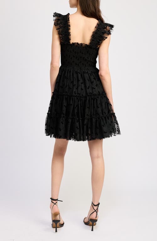 Shop En Saison Casey Ruffle Tiered Minidress In Black