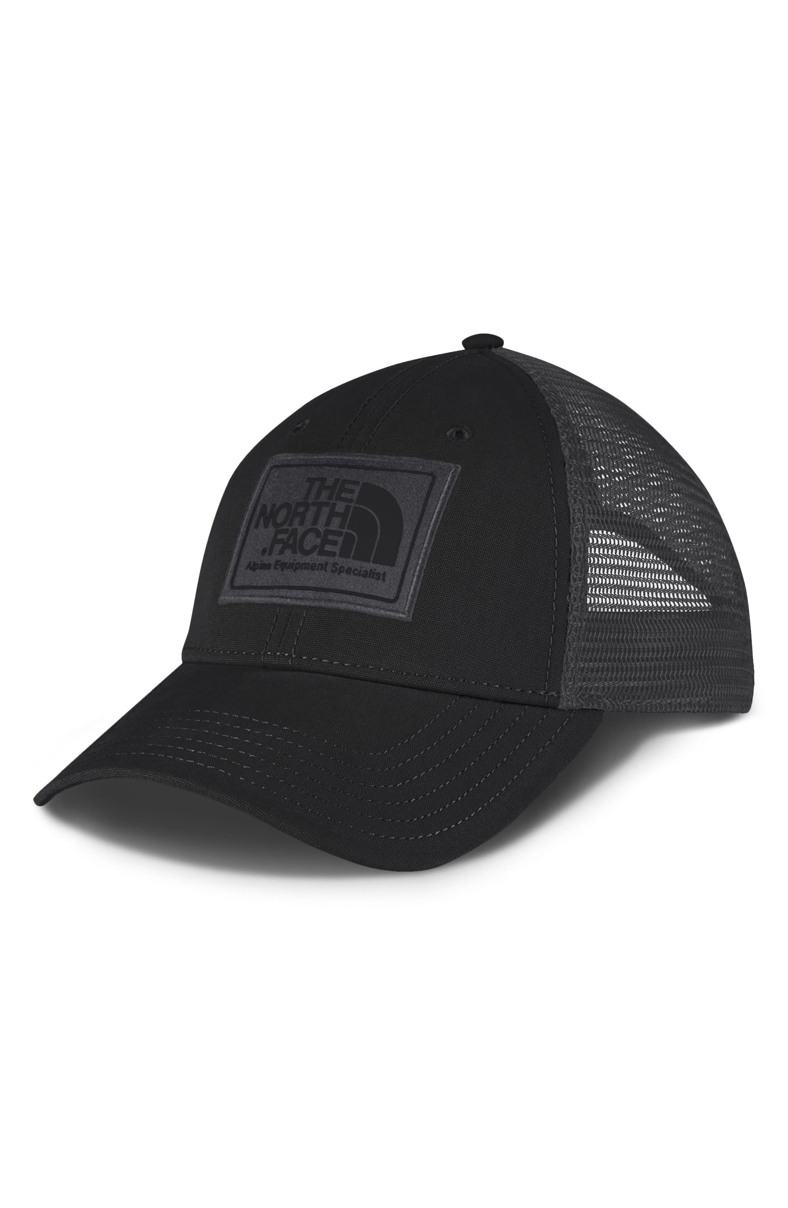 black north face trucker hat