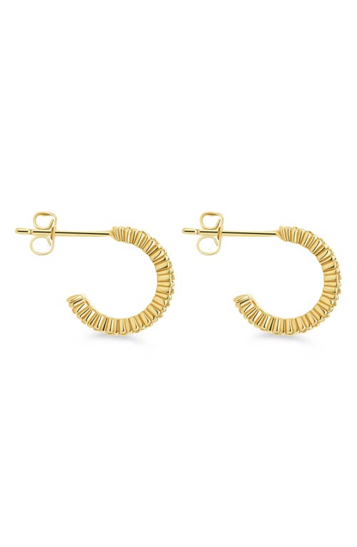 Sterling Forever Elora Pavé Cubic Zirconia Huggie Hoop Earrings In Gold/clear