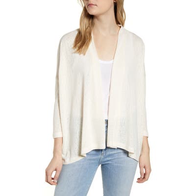 Bobeau Luann Open Front Cardigan, Pink