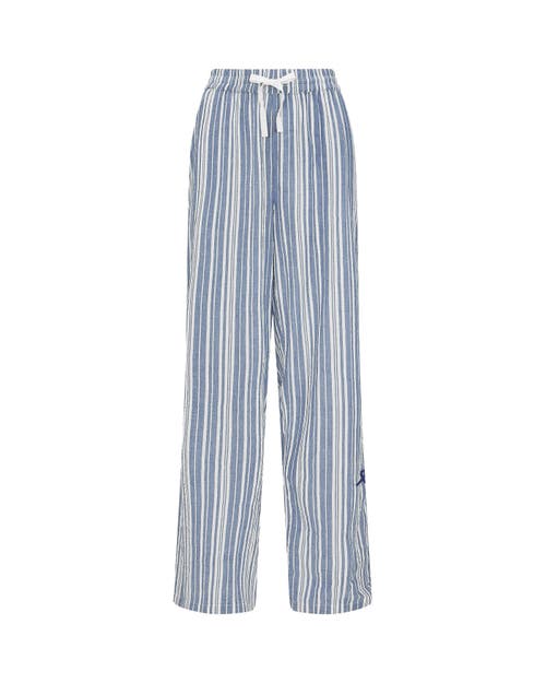 Shop Nudea The Classic Trouser In Navy Stripe