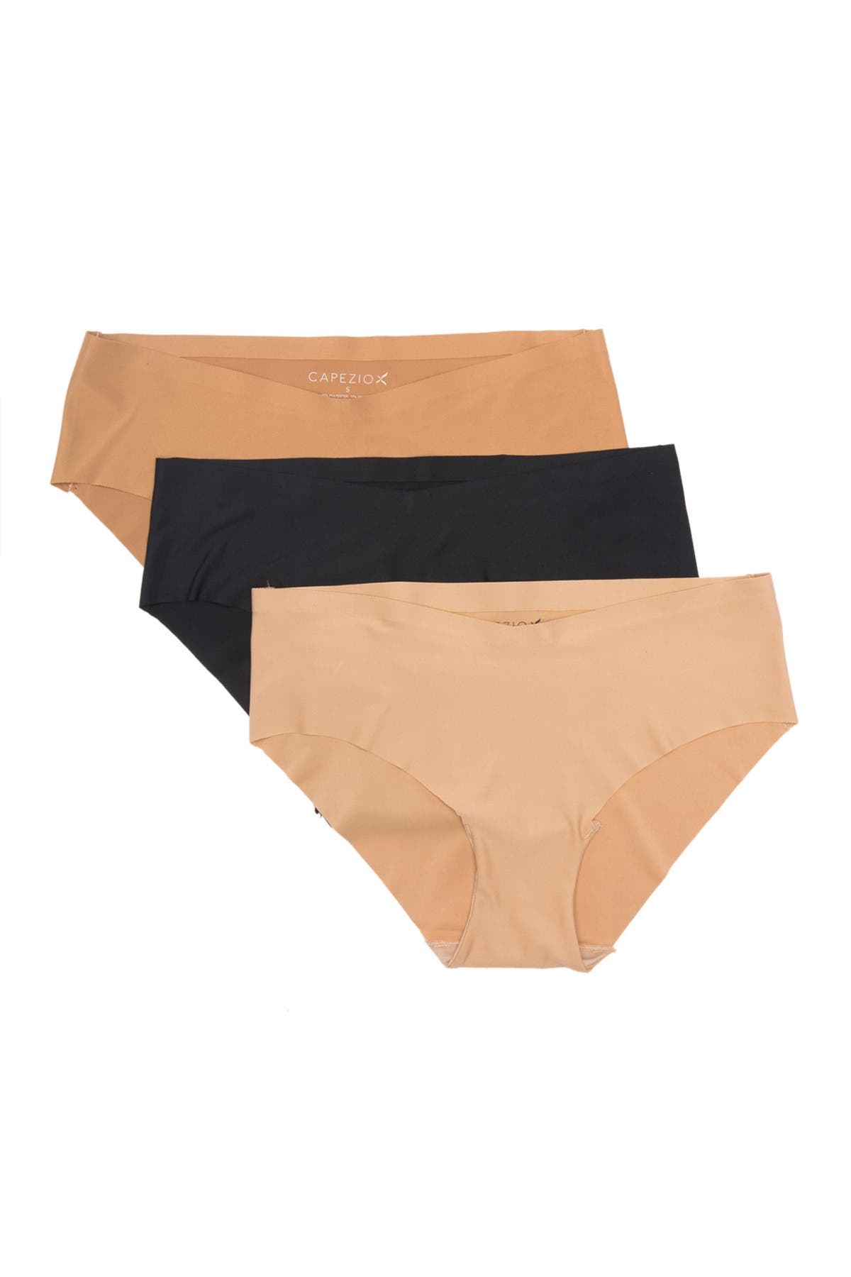 Studio By Capezio Seamless Hipster Panties In Black/ Porcelain/ Caramel