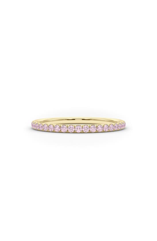 Shop Hautecarat Petite Fancy Pink Lab Created Diamond Eternity Ring In 18k Yellow Gold