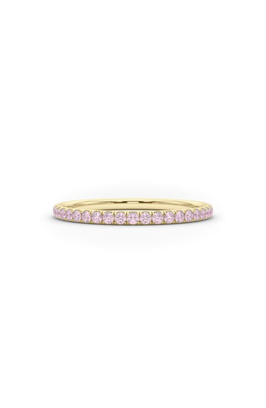 Hautecarat Petite Fancy Pink Lab Created Diamond Eternity Ring In 18k Yellow Gold