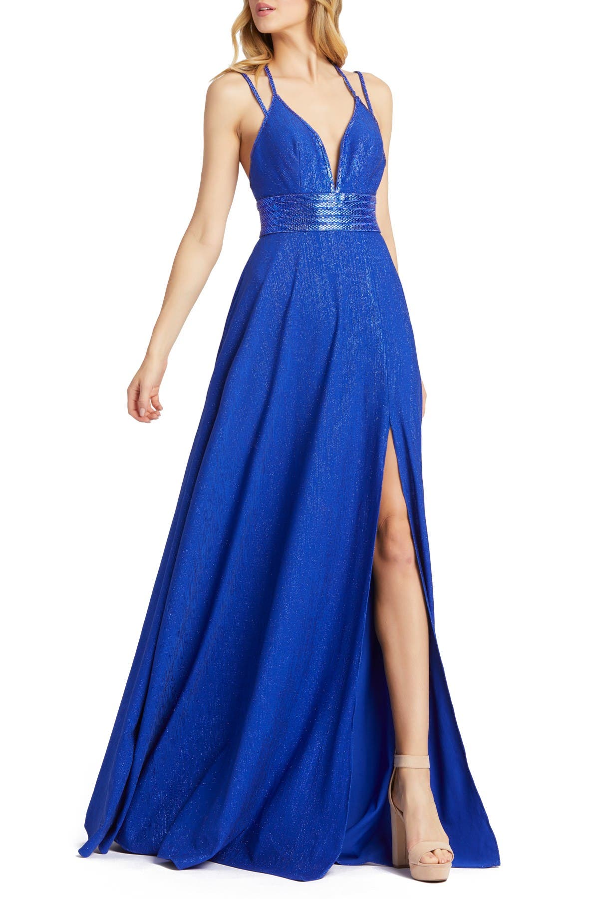 Mac Duggal Double Strap Sparkle A Line Dress Nordstrom Rack