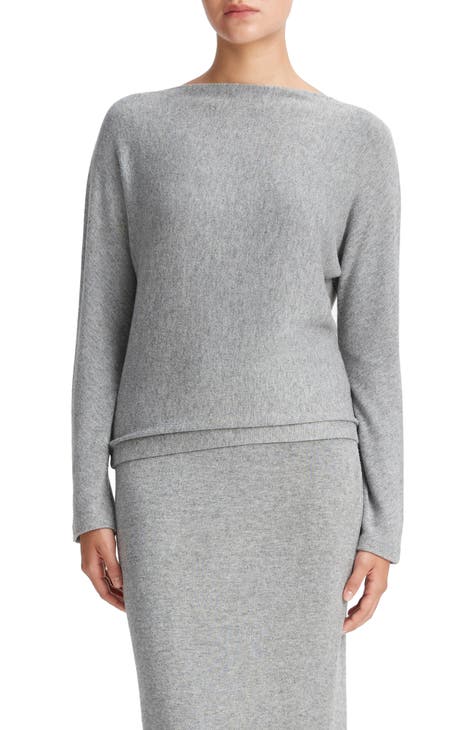 Dolman Style Top Three-Quarter Sleeve Cashmere Feel Sweater