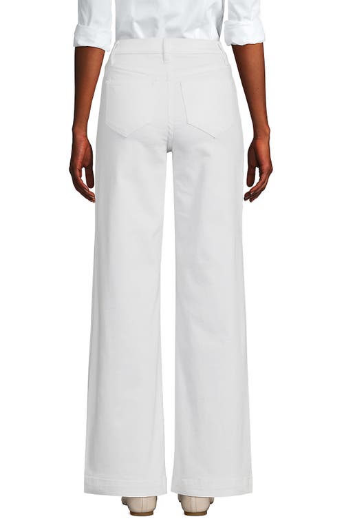 Shop Lands' End Recover High Rise Wide Leg Blue Jeans In White