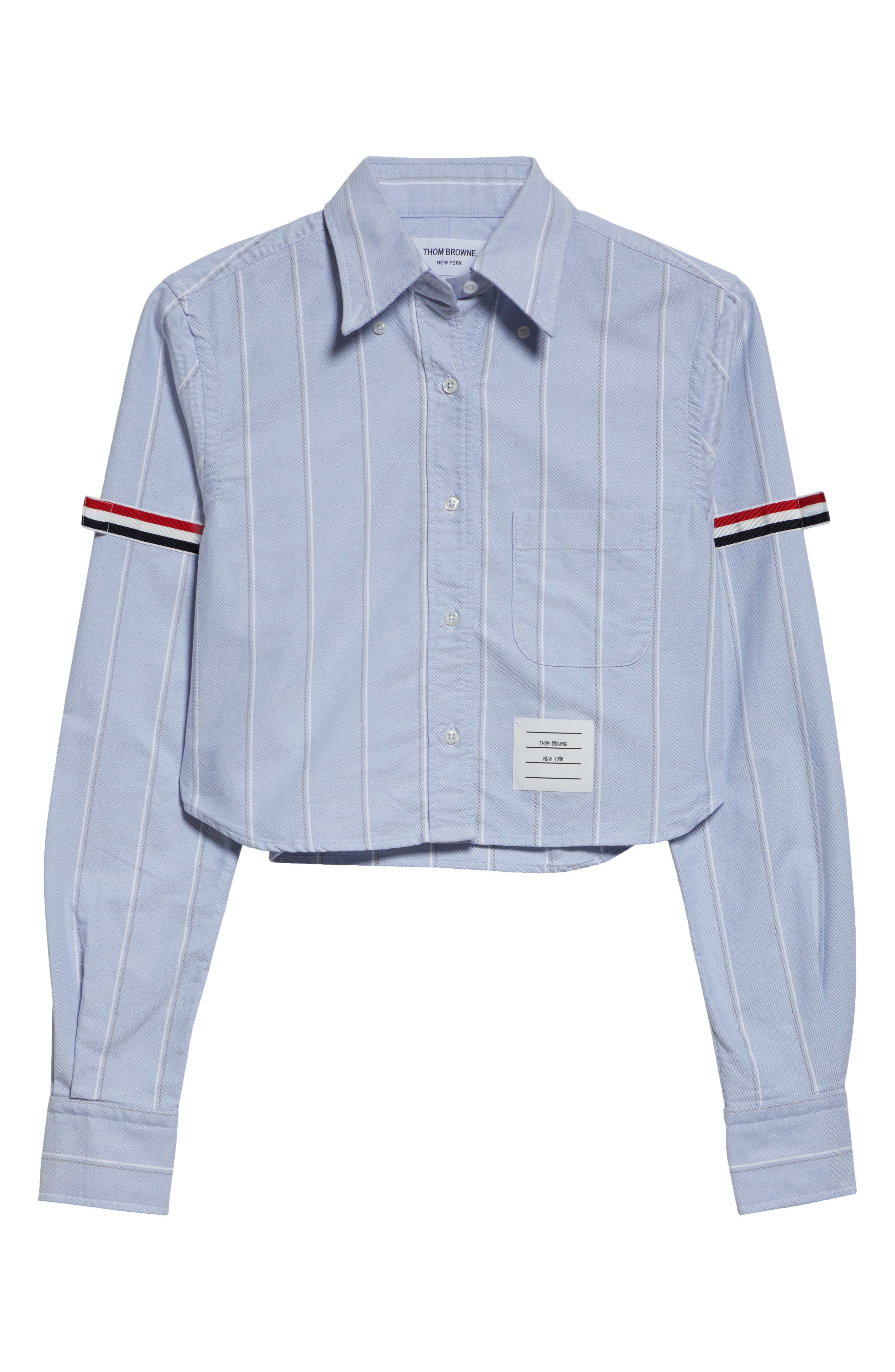 Thom Browne Kids stripe-print cotton shirt - Blue
